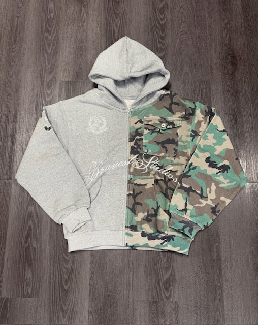Bravest Studios Half Camo Zip Up