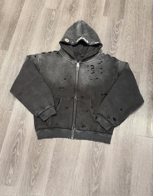 Dark Grey Bravest Sapphire Zip Up Hoodie